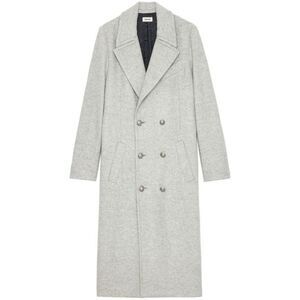 Zadig & Voltaire Mulan Double Breasted Grey Coat Size S New